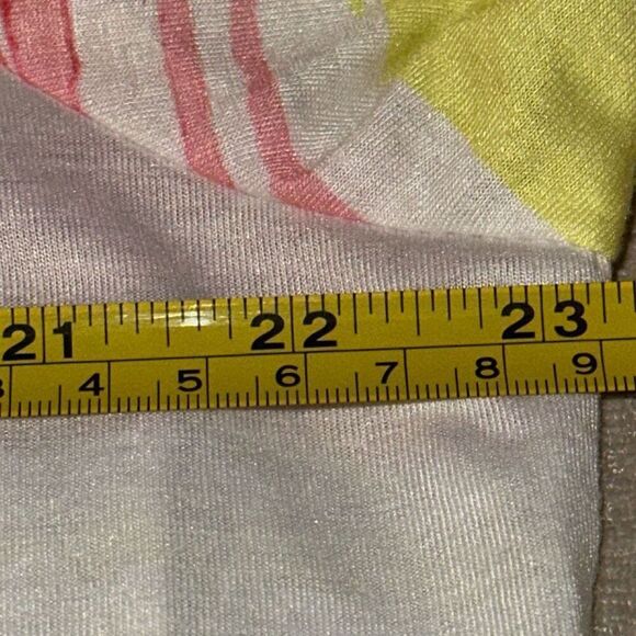 Coral Bay Multicolor Striped Tropical Flamingo Print 3/4 Sleeve Tee Ladies XL - Picture 8 of 9